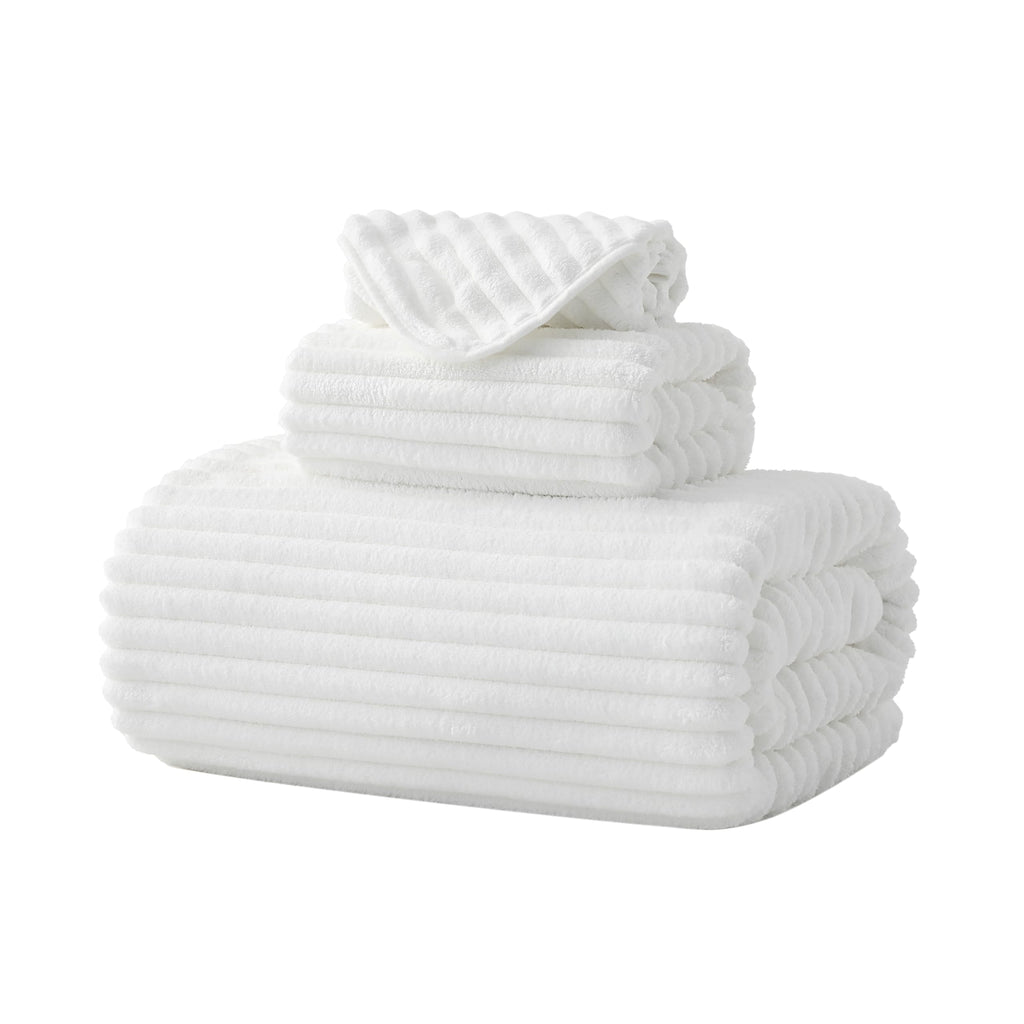 6 PC Bath Towel Set, 40"x80" Oversized Bath Sheets, Olive Green