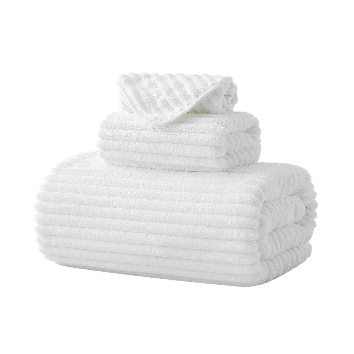 6 PC Bath Towel Set, 40"x80" Oversized Bath Sheets, Olive Green