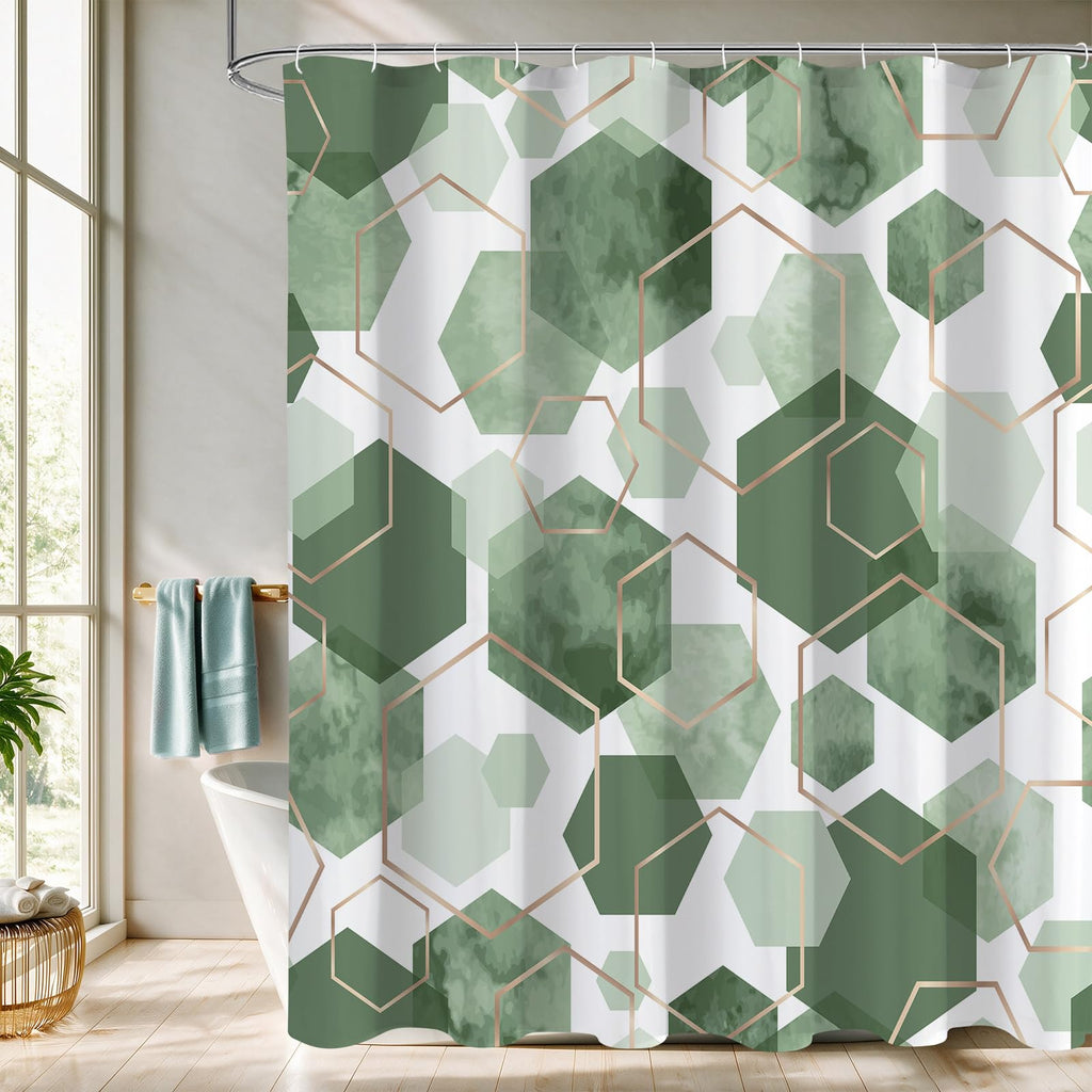 Litabel Brown Shower Curtain for Bathroom, Geometric Bathroom Decor 72x72