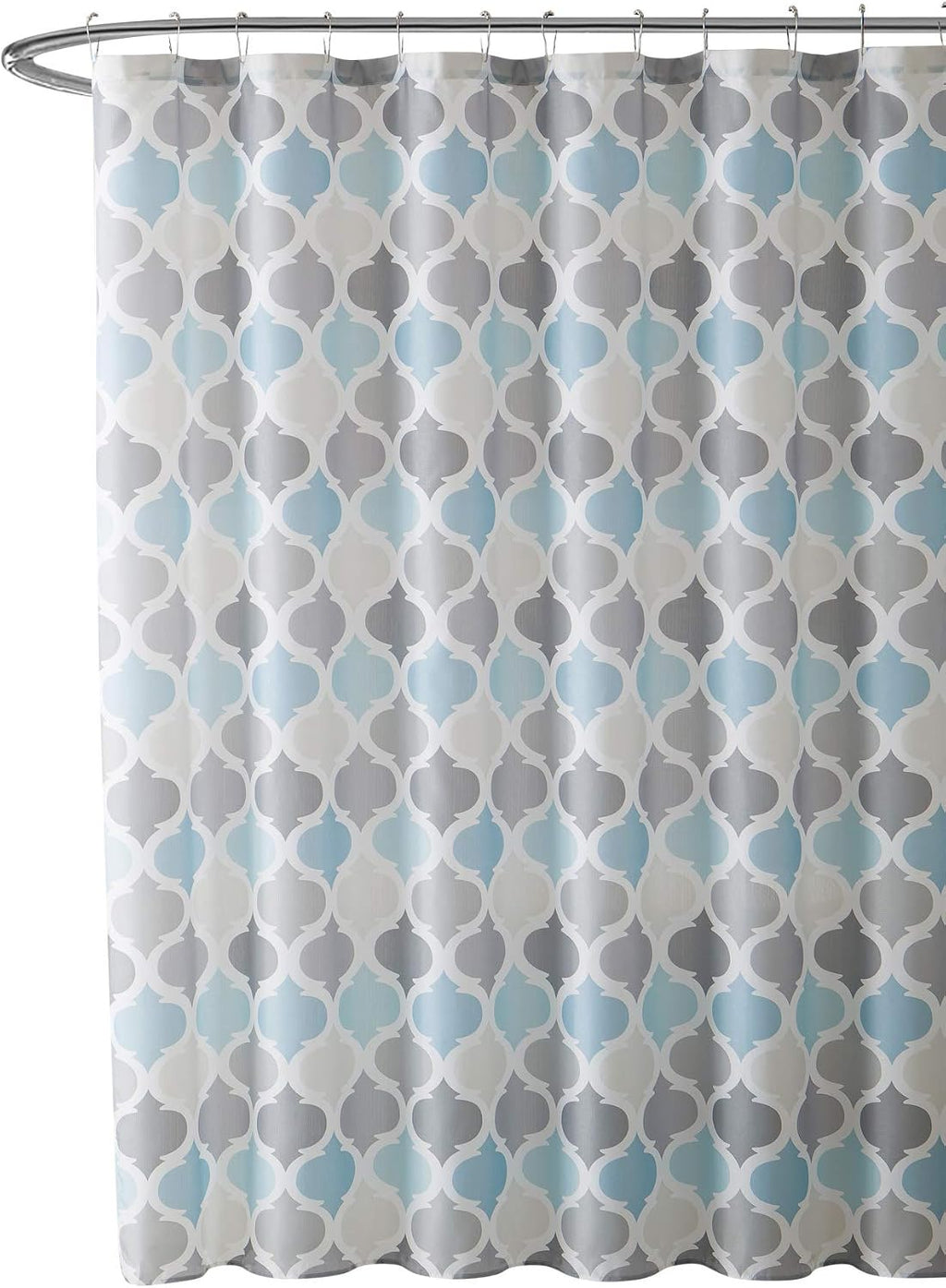 Blue Fabric Shower Curtain Modern Geometrical Blue Gray for Bathroom 72x72