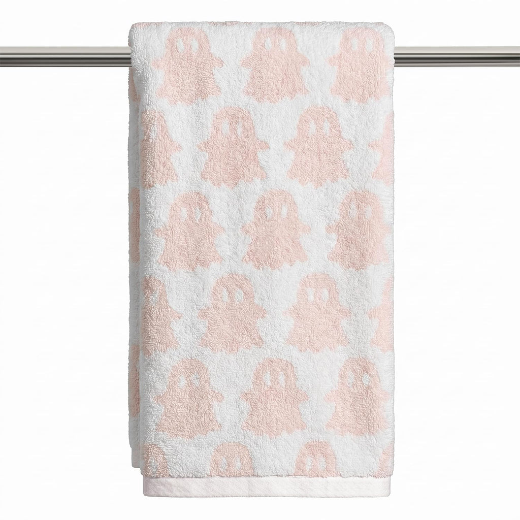 Artoid Mode 2 Pcs Pink Ghost Halloween Hand Towels for Bathroom