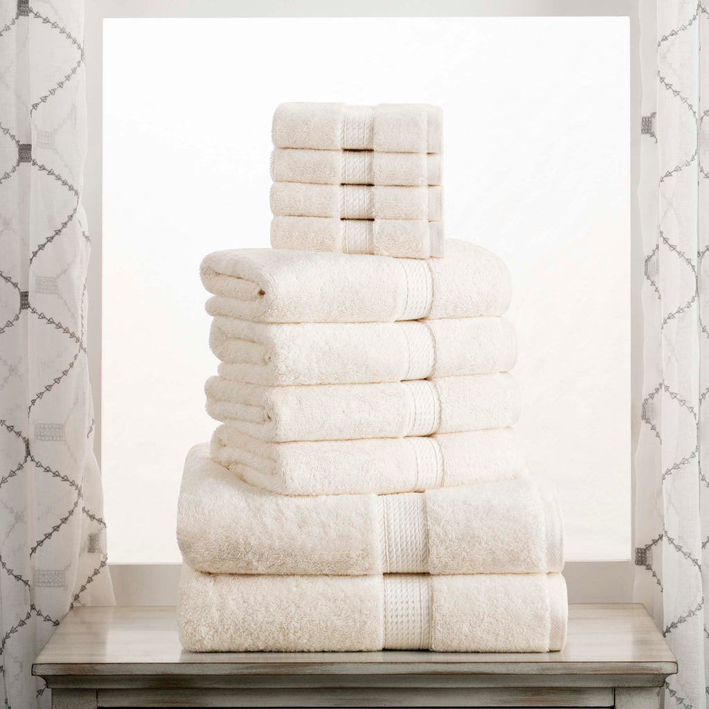 SUPERIOR Egyptian Cotton Plush & Absorbent, Hand Towel Set of 4, Cream