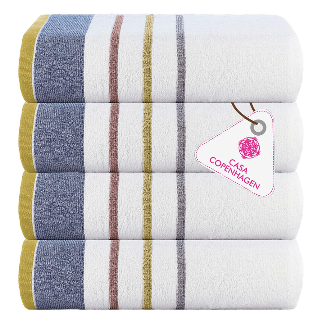 CASA COPENHAGEN 6pcs Bathroom Towel Gift Set, 600GSM, Dark Black