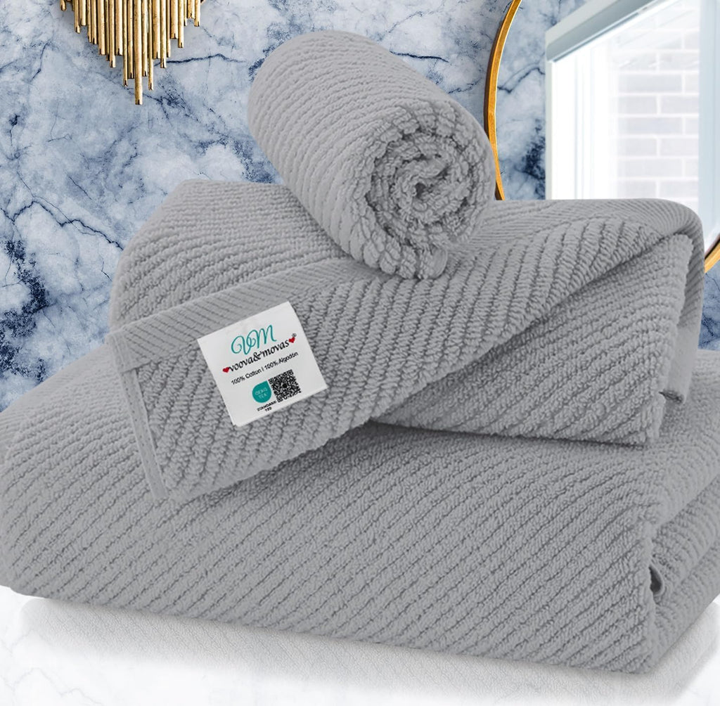 VOOVA & MOVAS Hand Towels for Barthroom, 18x28 in, Soft, Deep Turquoise