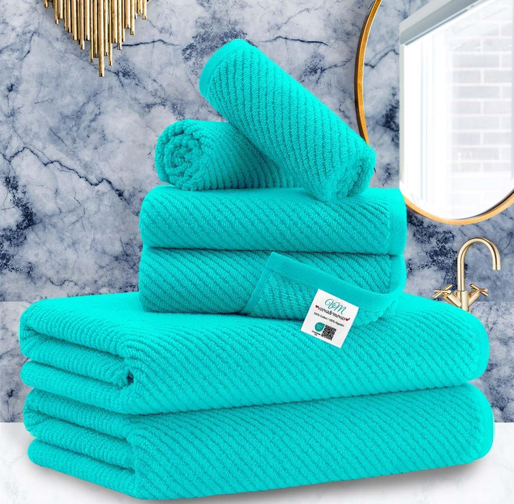 VOOVA & MOVAS Hand Towels for Barthroom, 18x28 in, Soft, Deep Turquoise