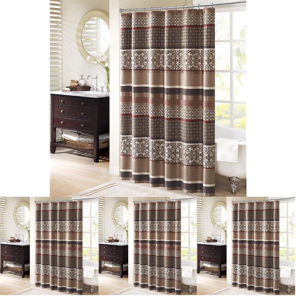Madison Park Taupe Shower Curtain, 72"x72"