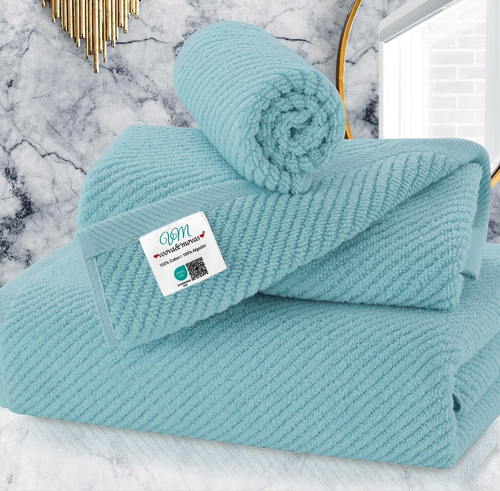 VOOVA & MOVAS Hand Towels for Barthroom, 18x28 in, Soft, Deep Turquoise