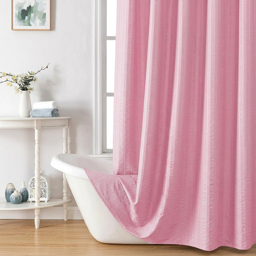 Aiyufeng Moga Navy Blue Fabric Shower Curtains for Bathroom - Blue Hotel Spa Polyester Cloth Bath Curtain with 12 Holes, 72x72, Machine Washable, Navy Blue