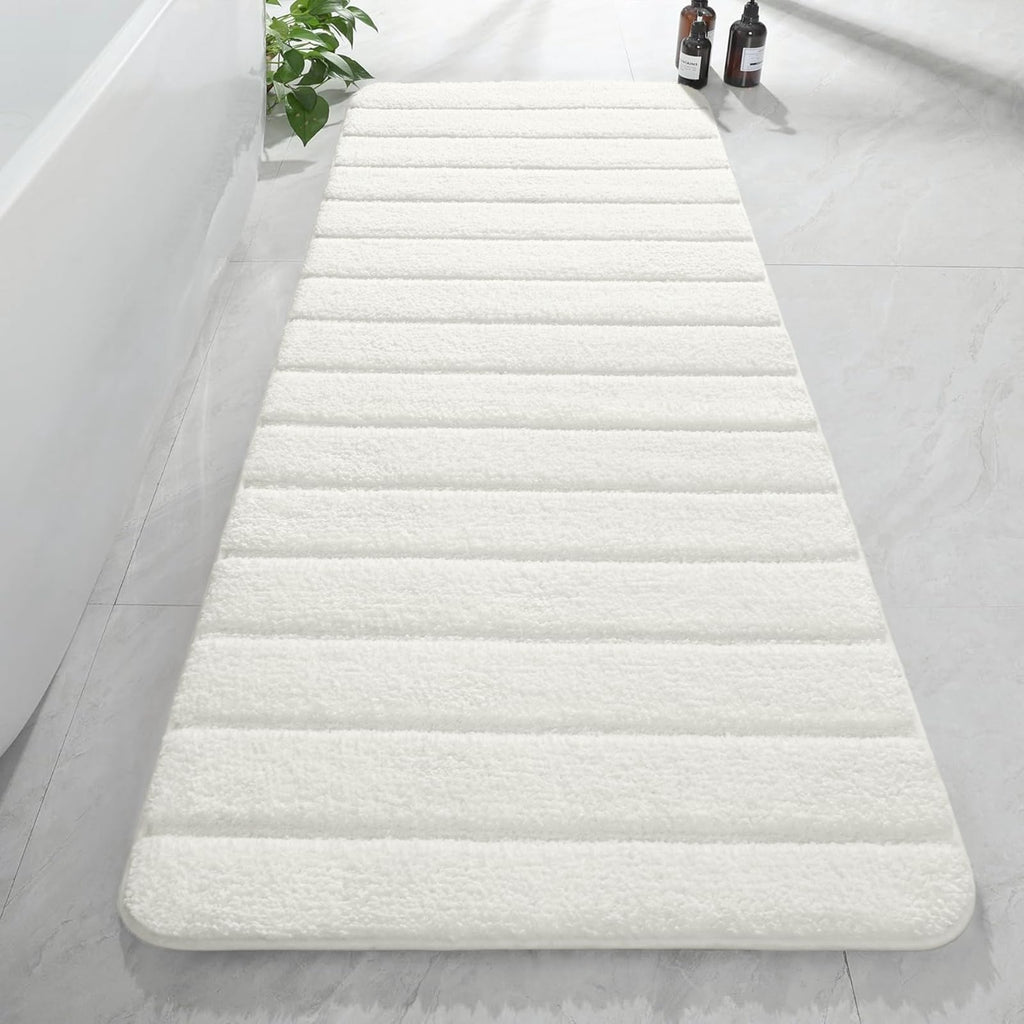 AROGAN Luxury Long Bathroom Runner Rugs 24x60 Inch Bath Rug Non Slip, Black