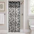 Ivory Lace Shower Curtain with Attached Valance, 72 x 72 Inch 1 Panel