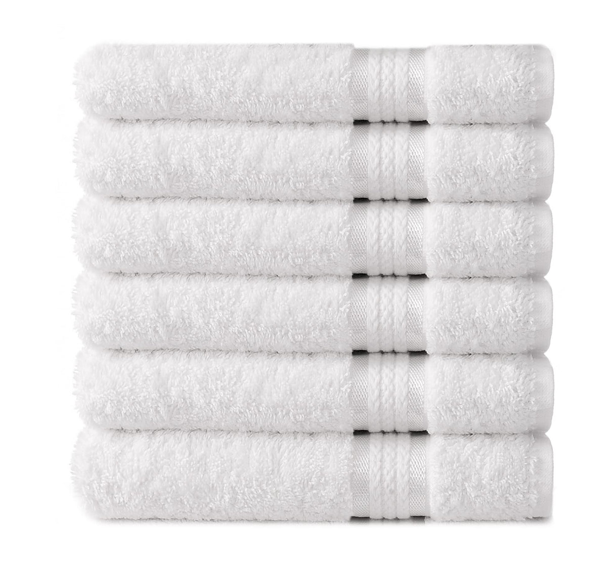 COTTON CRAFT Ultra Soft Hand Towels - 6 Pack 100% Ringspun Cotton Towel Set