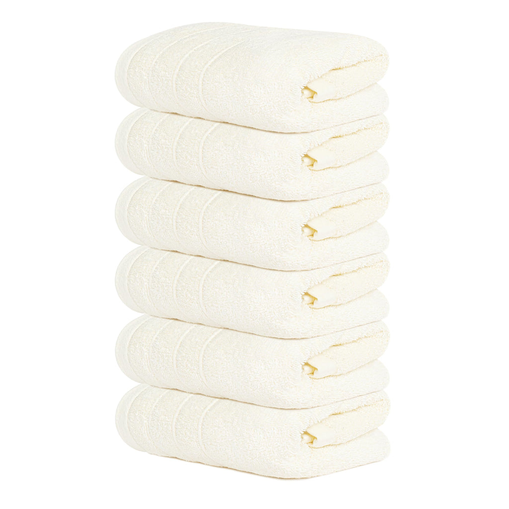Tens Towels 6 Piece Hand Towels Set 16 x 28 Inches, Beige