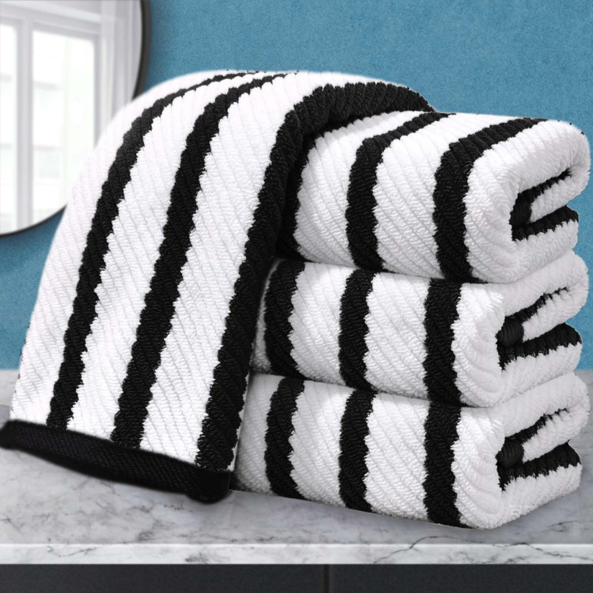 VOOVA & MOVAS Hand Towels for Barthroom, 18x28 in, Soft, Deep Turquoise