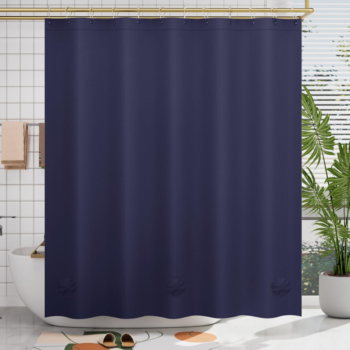 AmazerBath Plastic Shower Curtain Clear Premium PEVA, Clear Shower Curtain Heavy Duty 8G, Weighted Shower Curtains for Bathroom Accessories with 3 Big Stones and 12 Rustproof Grommets, 72x72 Inches
