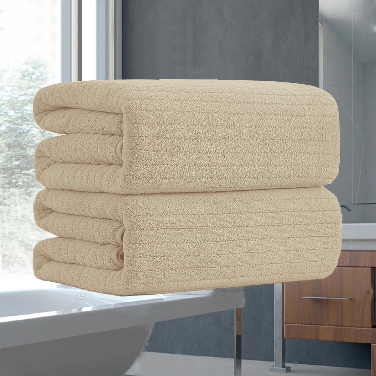 Hailea 18 Piece Family Bath Towel Set Include 6 Bath Towels,6 Hand Towels and 6 Washcloths Soft Bathroom Towel with Hanging Loops,Highly Absorbent Quick Dry Towels Set for Bathroom,Hotel and Spa-Navy