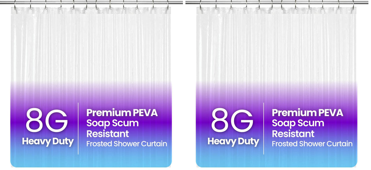 LiBa Shower Curtain PEVA 8G, 72x72 Inch Waterproof Frosted