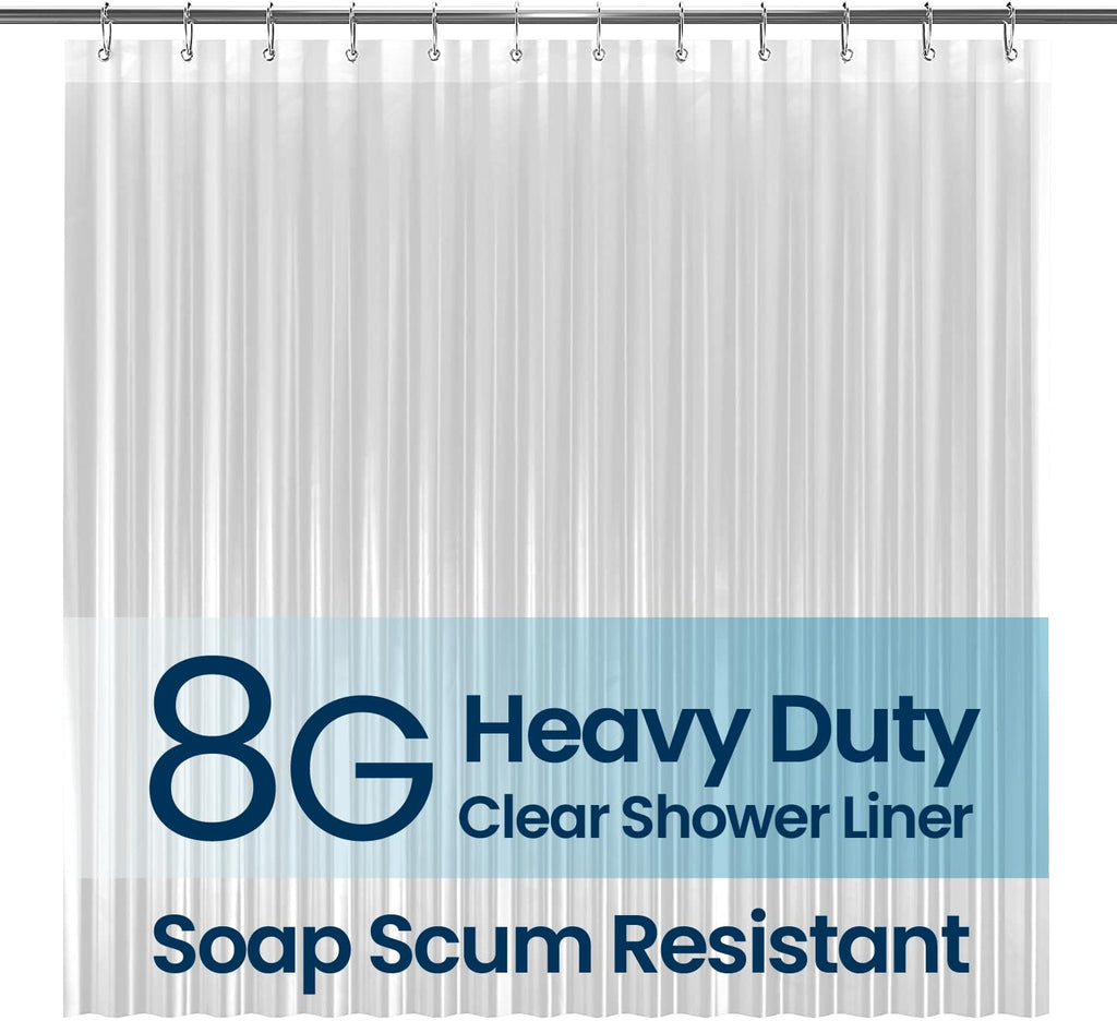 LiBa Shower Curtain PEVA 8G, 72x72 Inch Waterproof Frosted