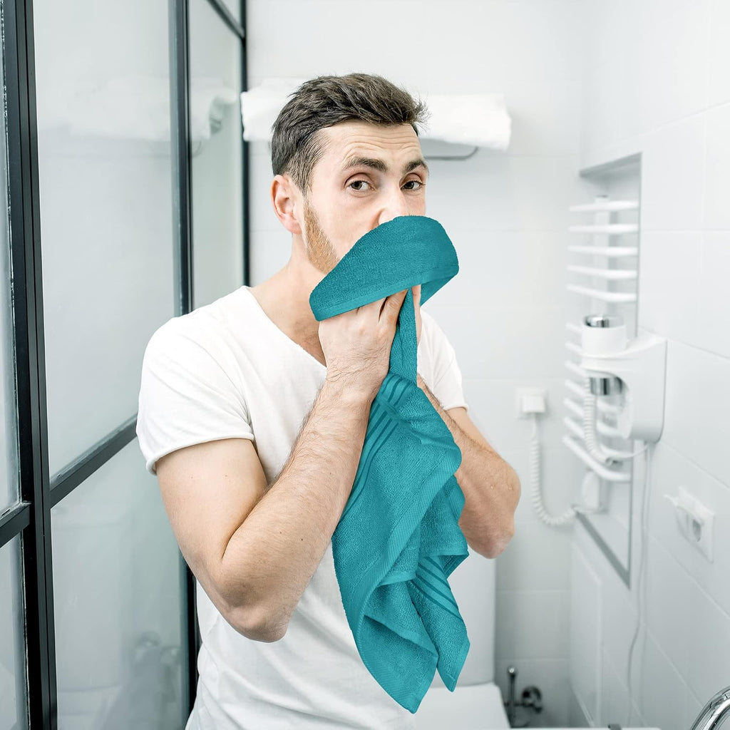 Utopia Towels 6 Piece Hand Towels Set, 16x28 in, 100% Cotton, Turquoise