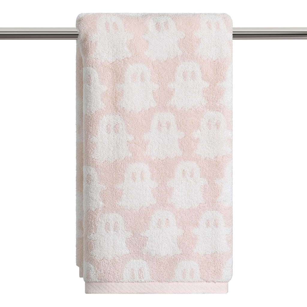 Artoid Mode 2 Pcs Pink Ghost Halloween Hand Towels for Bathroom