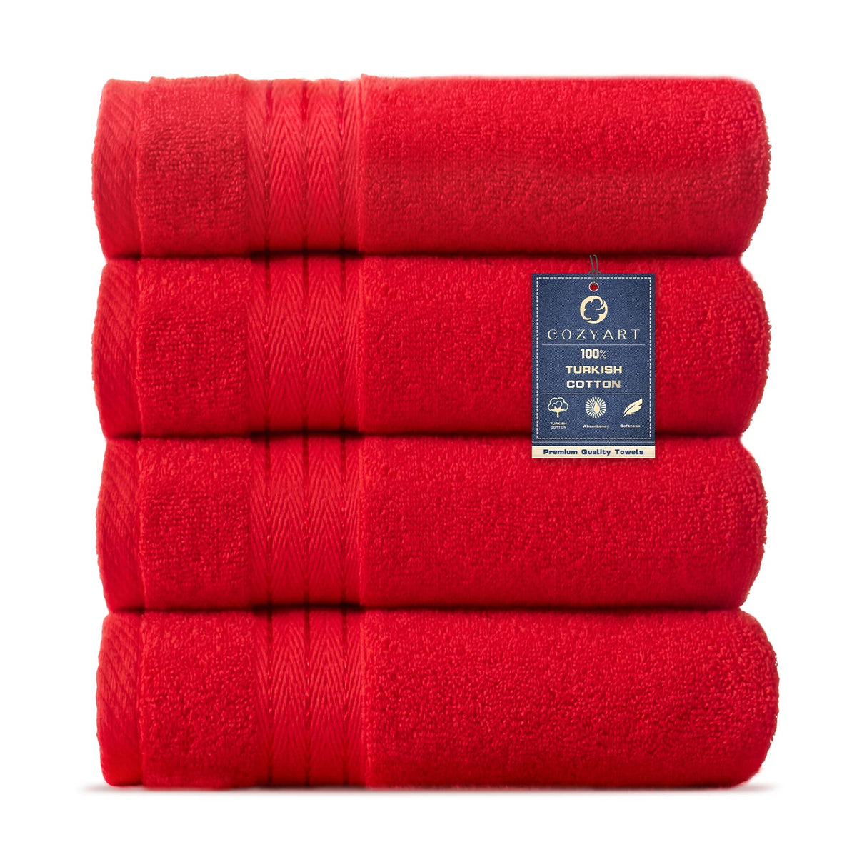COZYART Luxury Bath Towel Set 6 Pcs, Burnt Orange 100% Turkish Cotton