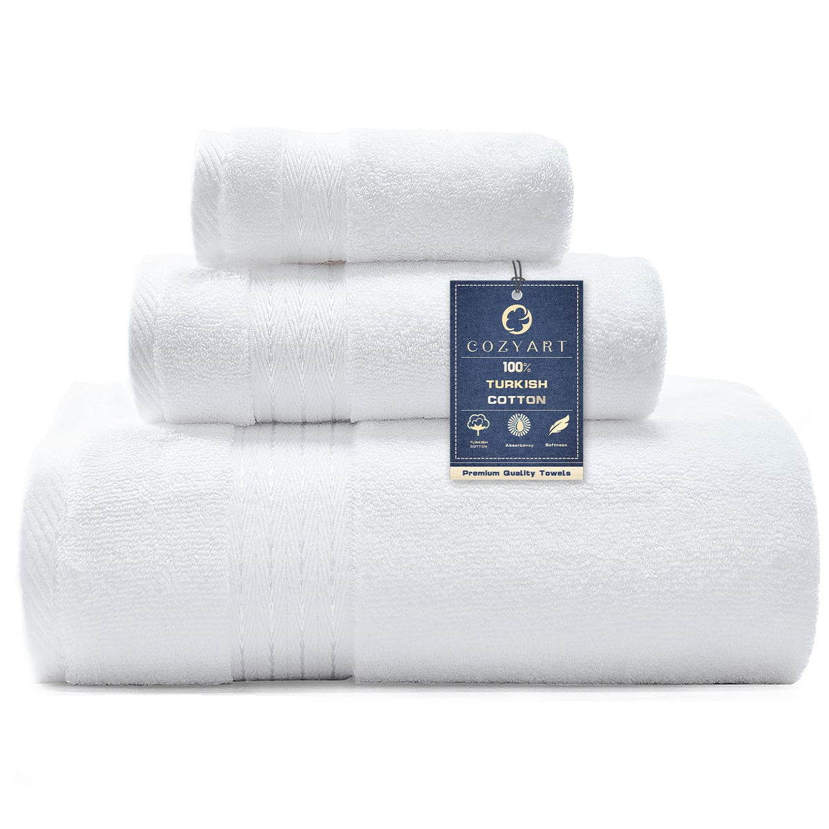 COZYART Luxury Bath Towel Set 6 Pcs, Burnt Orange 100% Turkish Cotton