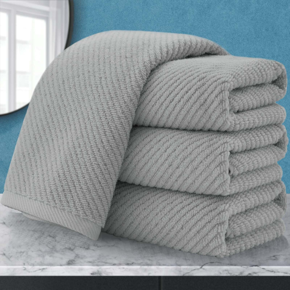 VOOVA & MOVAS Hand Towels for Barthroom, 18x28 in, Soft, Deep Turquoise