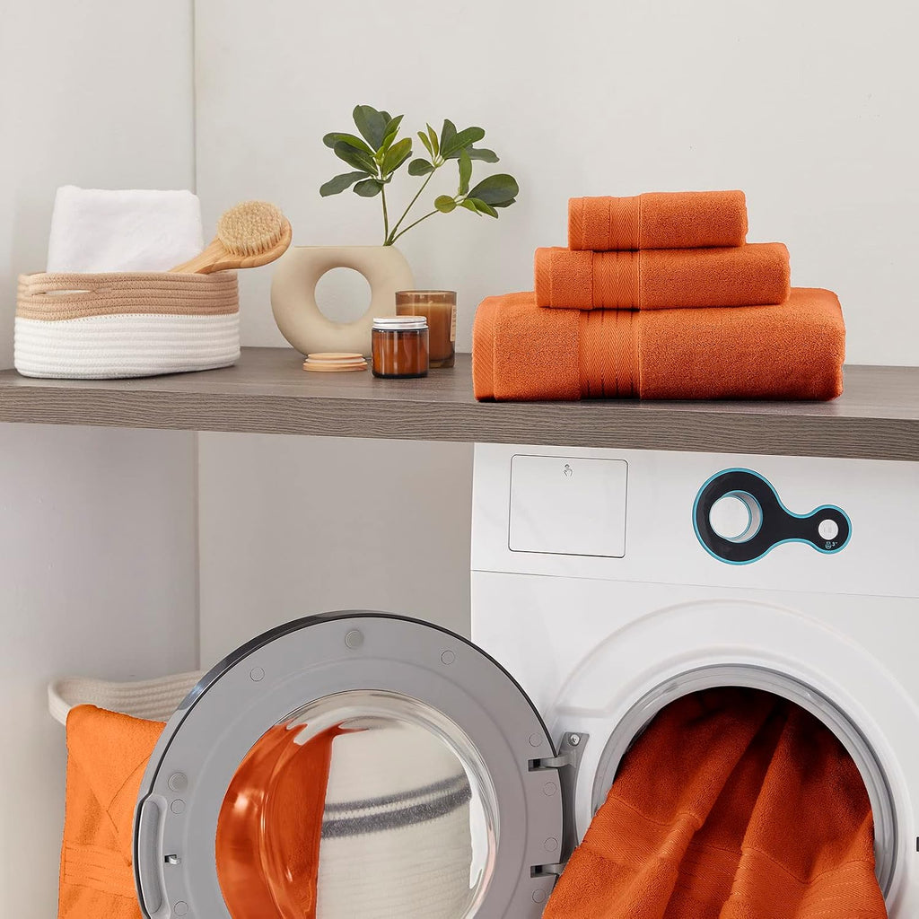COZYART Luxury Bath Towel Set 6 Pcs, Burnt Orange 100% Turkish Cotton