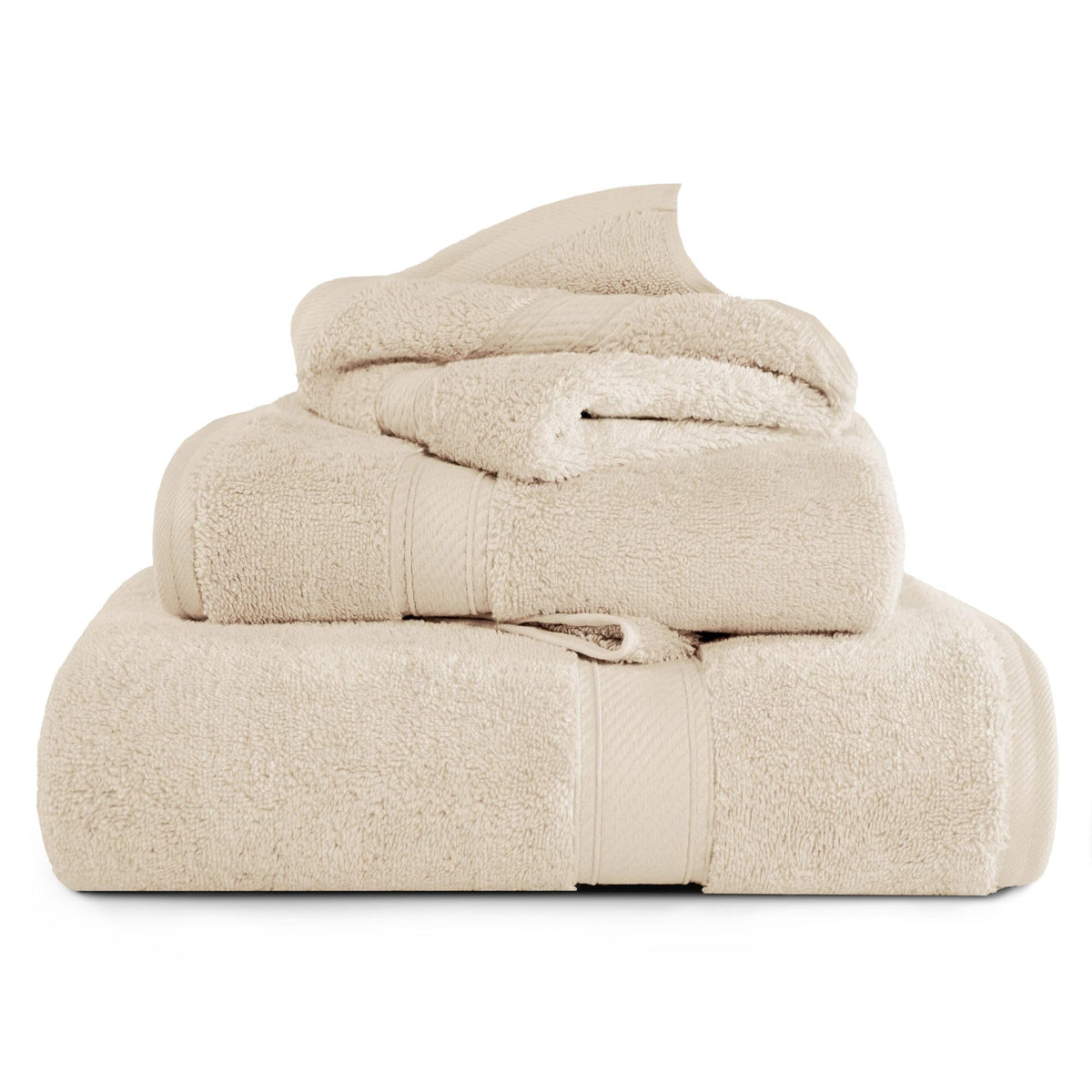 SUPERIOR Egyptian Cotton Plush & Absorbent, Hand Towel Set of 4, Cream