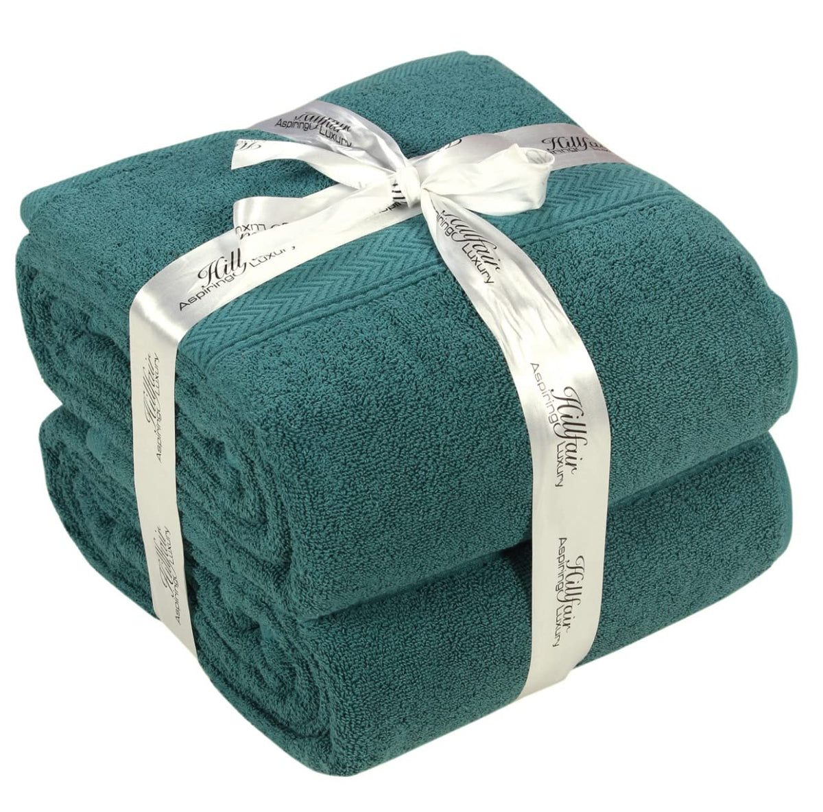 HILLFAIR 100% Cotton 24 Piece Bath Towels Set for Bathroom - Ocean Blue