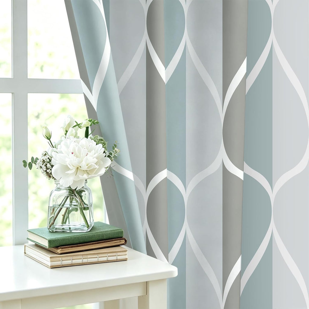 Gelbchu Grey Blend Geometric Shower Curtain for Bathroom, 72x72 Inch