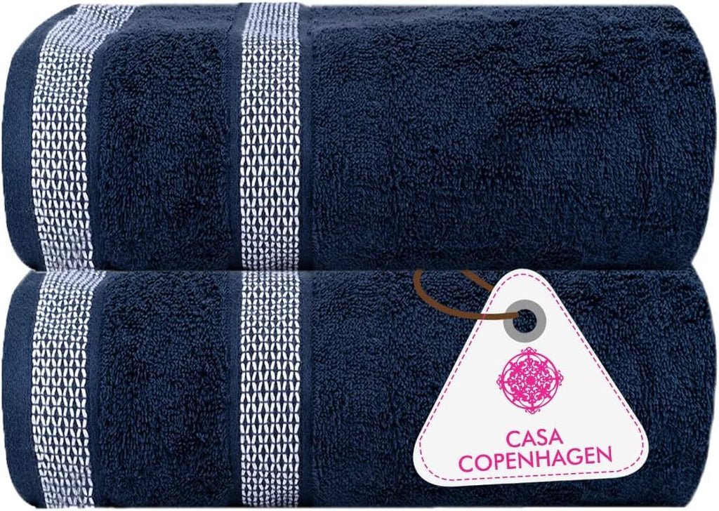 CASA COPENHAGEN 6pcs Bathroom Towel Gift Set, 600GSM, Dark Black