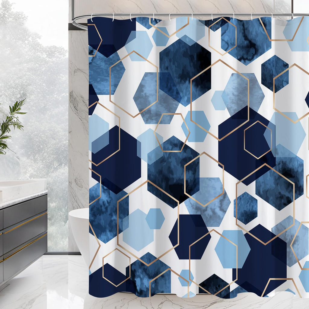 Litabel Brown Shower Curtain for Bathroom, Geometric Bathroom Decor 72x72