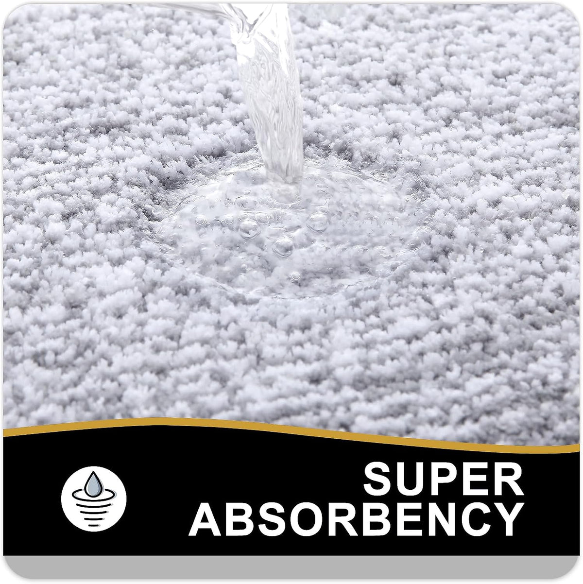 OLANLY Bathroom Rugs 36x24, Soft Absorbent Microfiber Bath Rugs, Grey