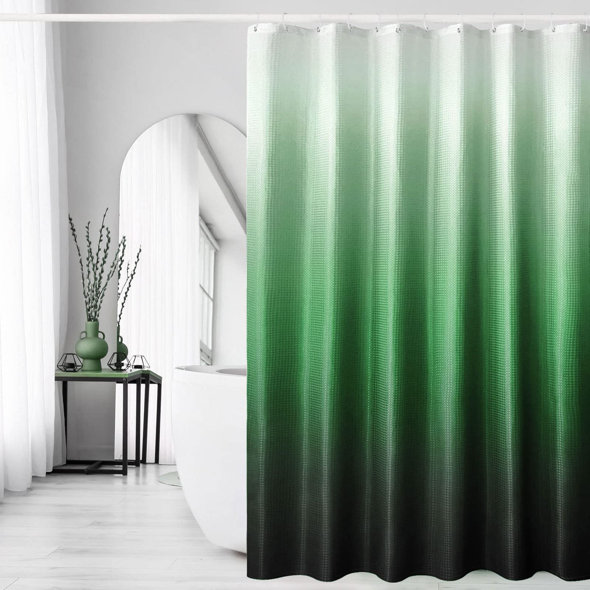 Gibelle Black Cloth-Textured Shower Curtain, Hotel Style, 72x72