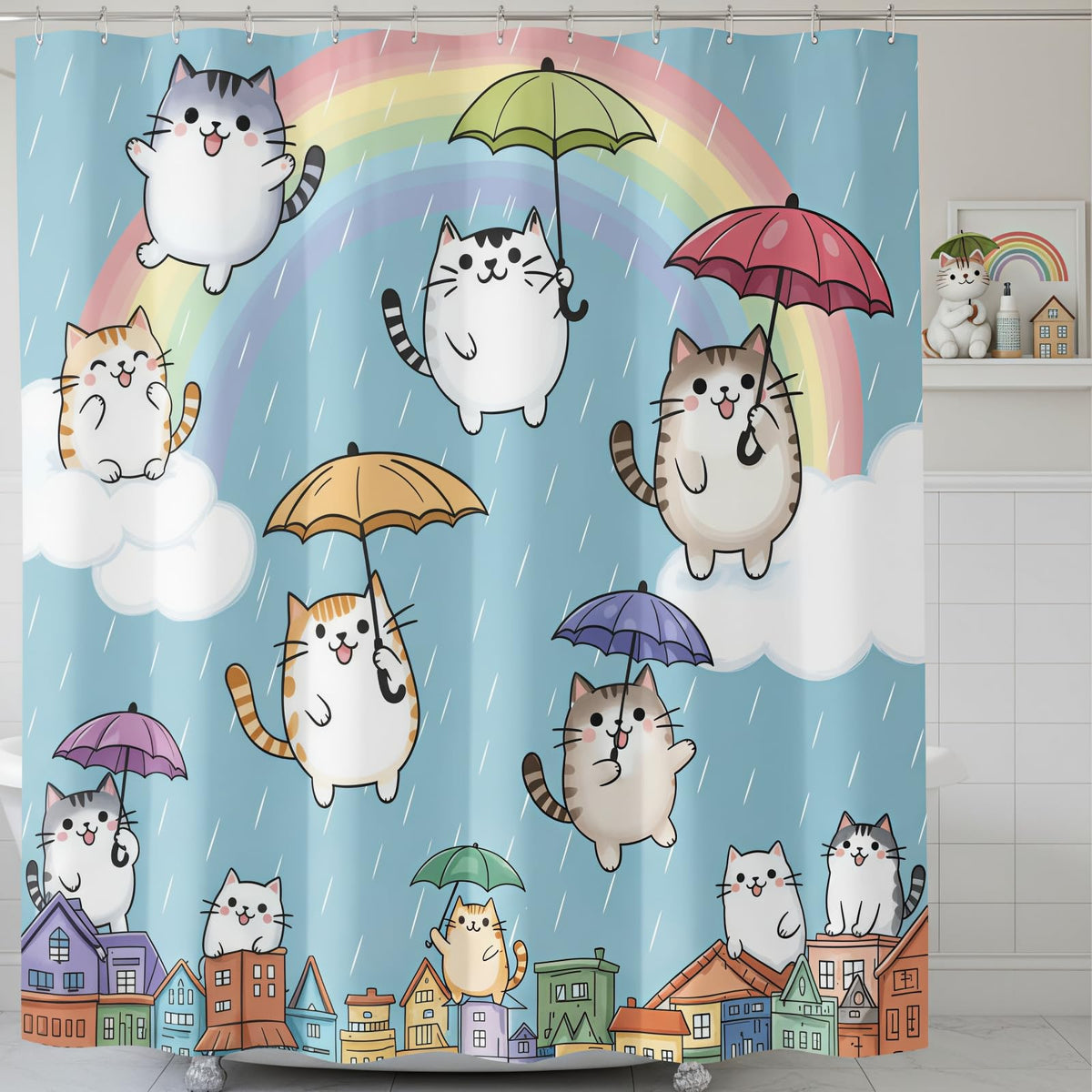 Accnicc Funny Octopus Shower Curtain Cute Boho Coastal Matisse Shower Curtains for Bathroom Green Tropical Plants Pink Decorative Unique Waterproof Fabric Bath Curtain Decor 72 X 72 Inches