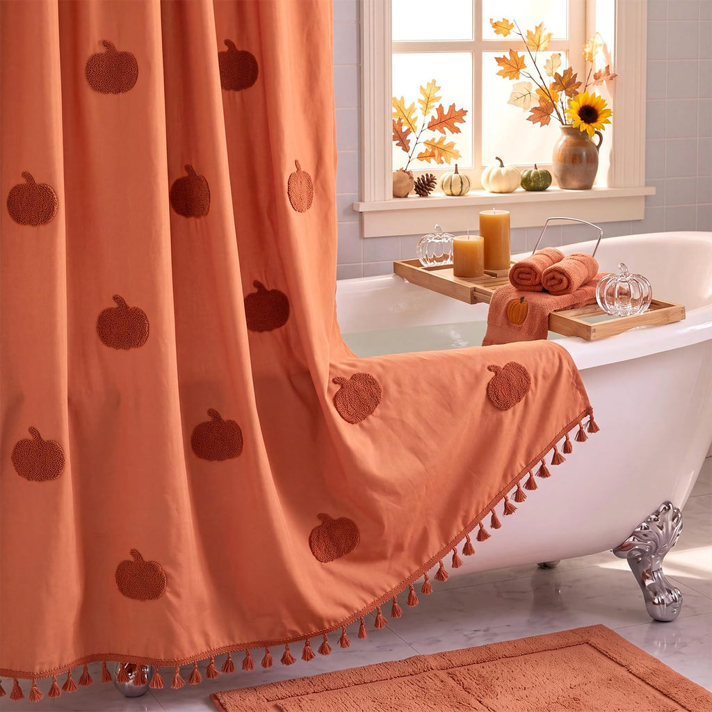 Mindsoft Fall Pumpkin Shower Curtain Bathroom Decor