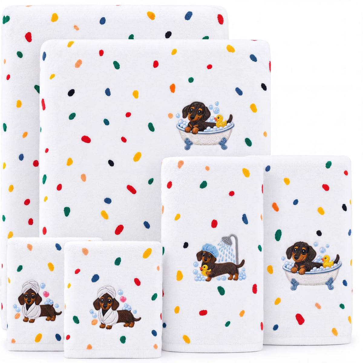 Peryiter 6 Pack Bath Towels Set, Coffee Color, Leopard