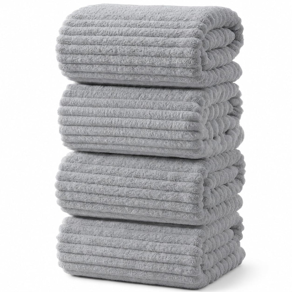 6 PC Bath Towel Set, 40"x80" Oversized Bath Sheets, Olive Green