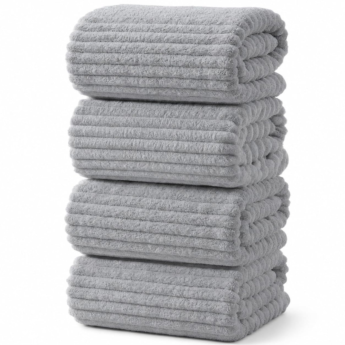 6 PC Bath Towel Set, 40"x80" Oversized Bath Sheets, Olive Green