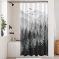 Accnicc Forest Mountain Shower Curtain Dark Green Nature Misty Pine Tree Shower Curtains for Bathroom Foggy Rustic Woodland Decorative Waterproof Fabric Bath Curtain Decor 72×72 Inches