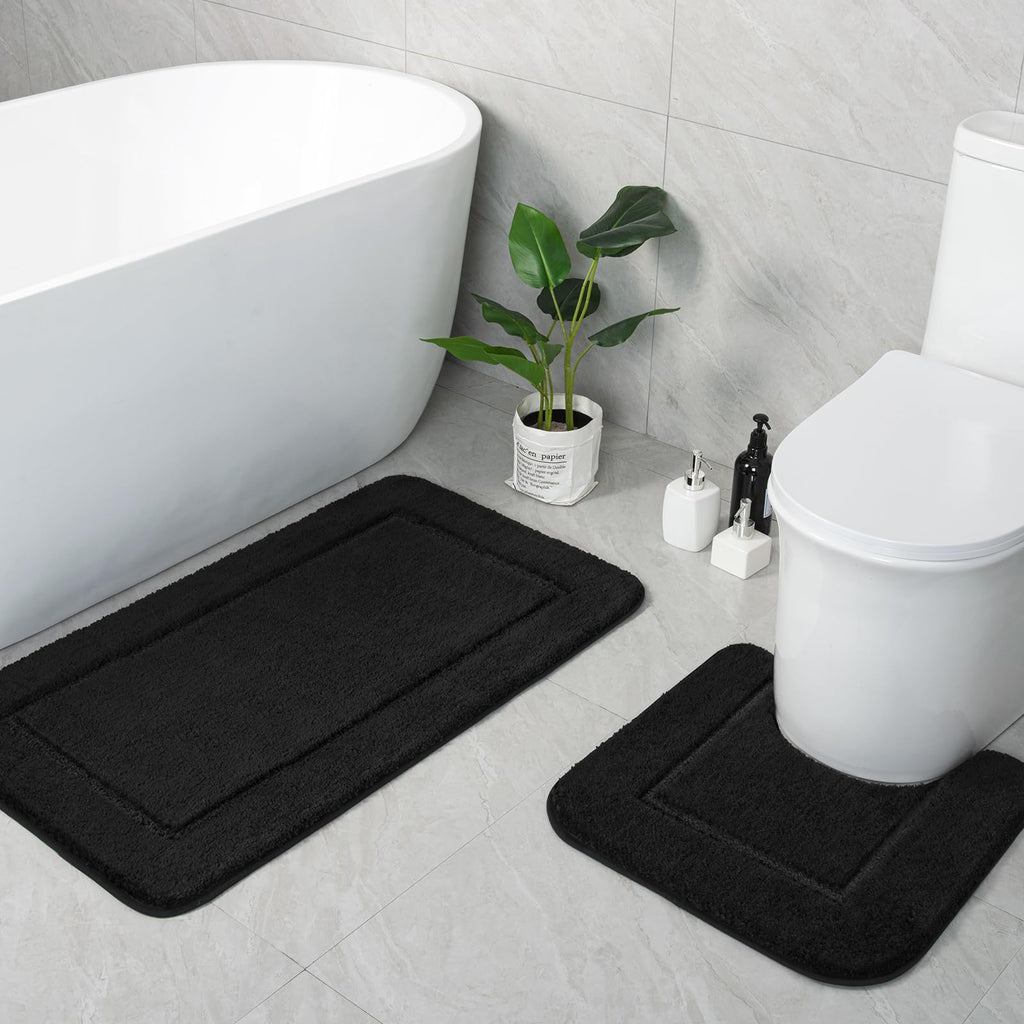 LOCHAS Bathroom Rug Set 2 Piece, 20''x20'' & 34''x21'', Beige