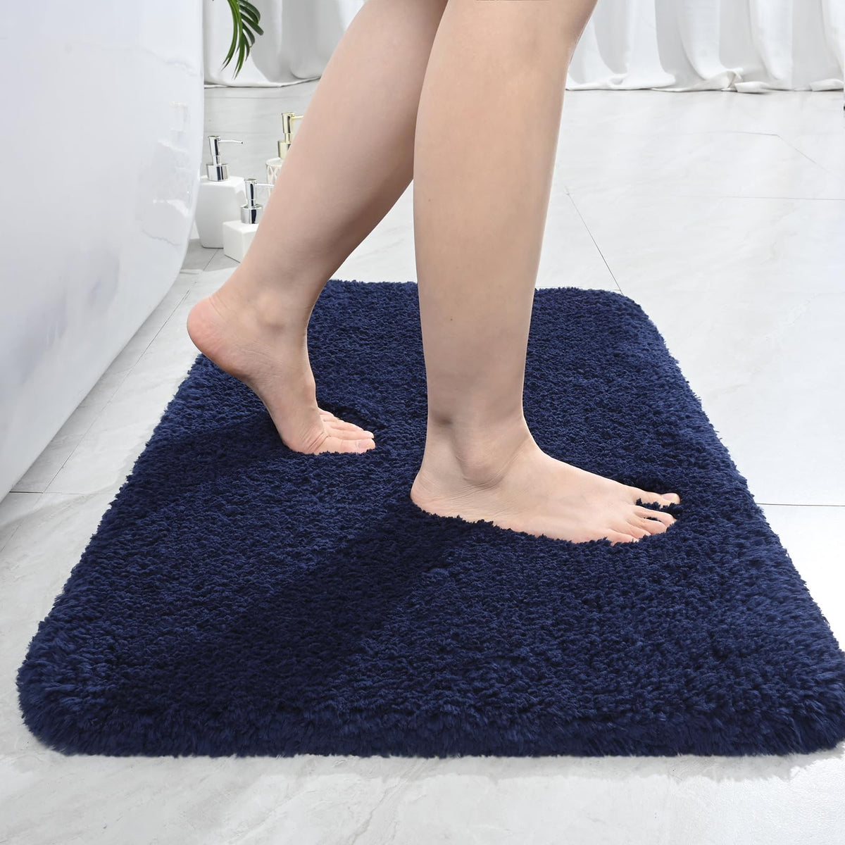 LOCHAS Bathroom Rug Runner 24x60 Inch, Bath Rugs Non Slip, Grey