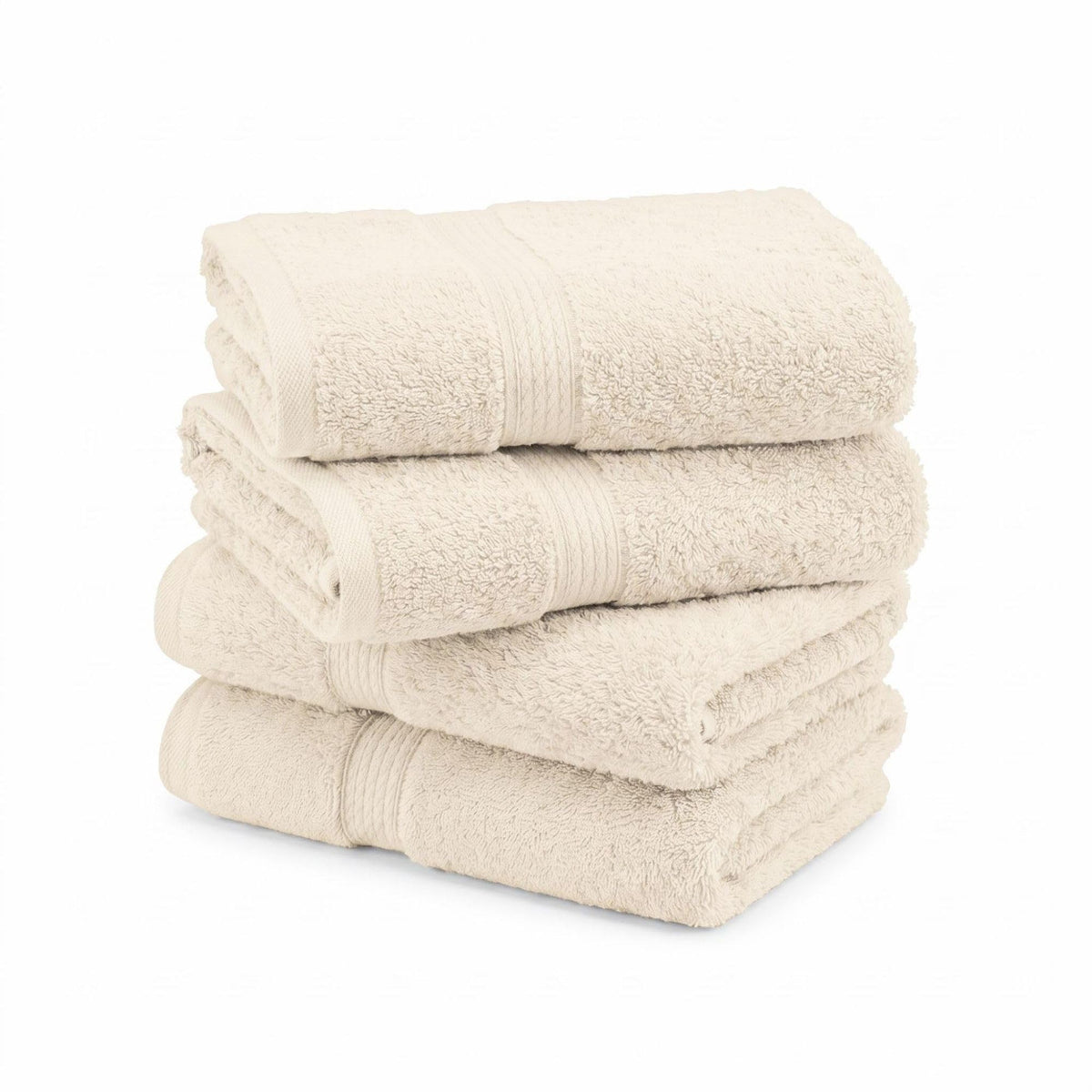 SUPERIOR Egyptian Cotton Plush & Absorbent, Hand Towel Set of 4, Cream