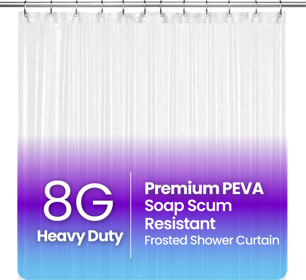 LiBa Shower Curtain PEVA 8G, 72x72 Inch Waterproof Frosted