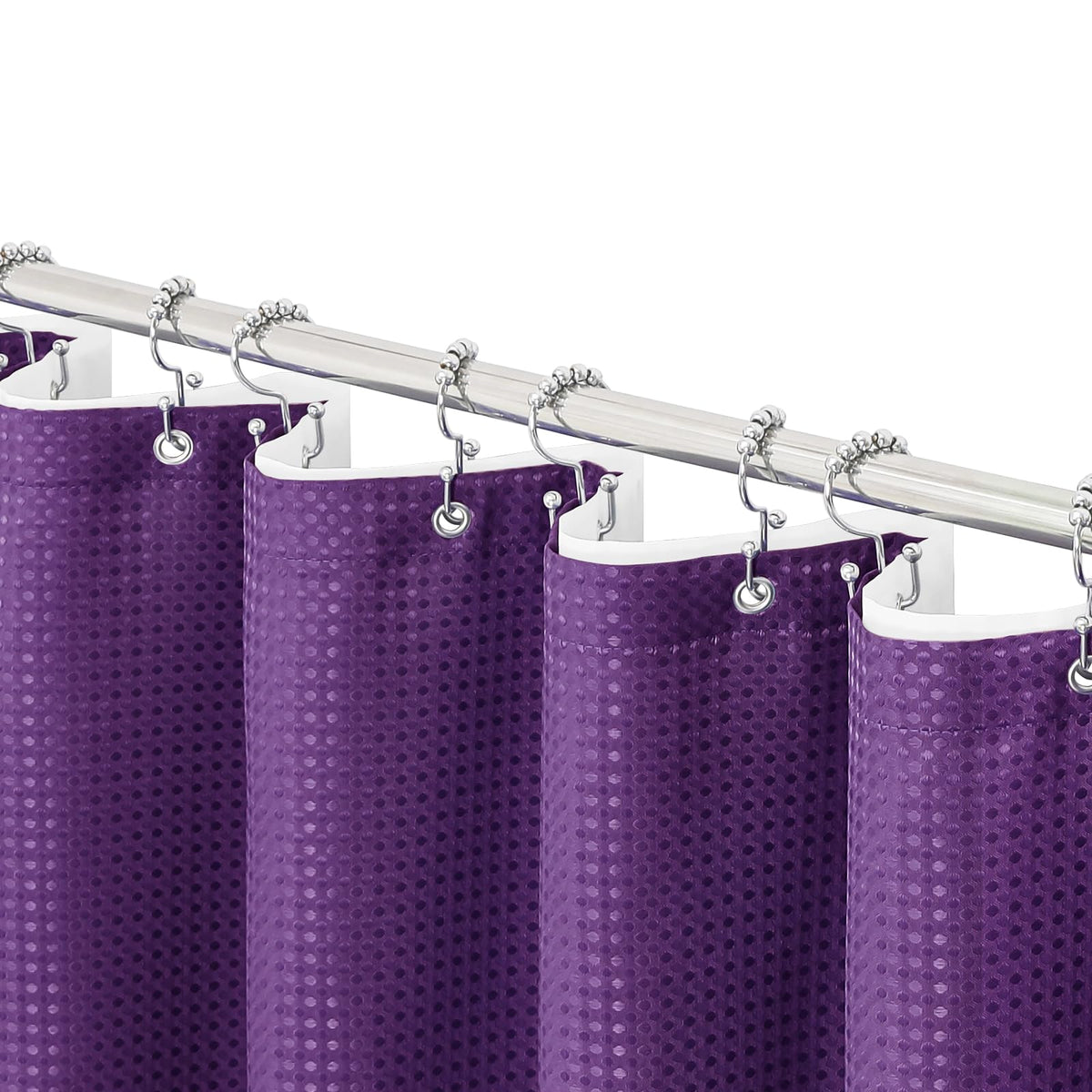 Gibelle Black Cloth-Textured Shower Curtain, Hotel Style, 72x72