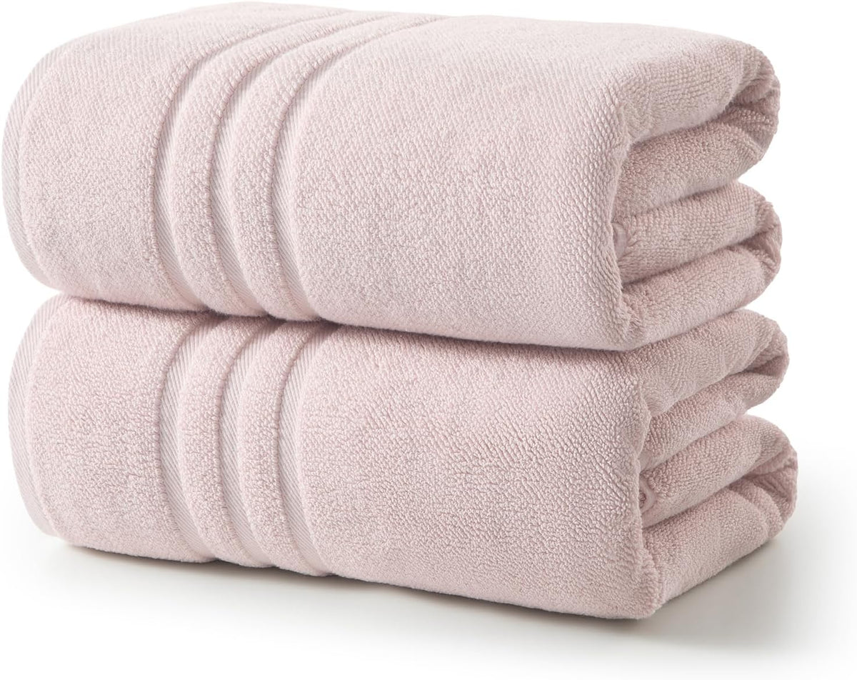 REDKISS Pink Extra Large Bath Sheets Towels - 700 GSM Cotton Bath Sheet, 35 x 70 Inches Jumbo Bathroom Towel Super Soft, Highly Absorbent, Hotel Quality, for Bathroom, Gym, 2 Piece