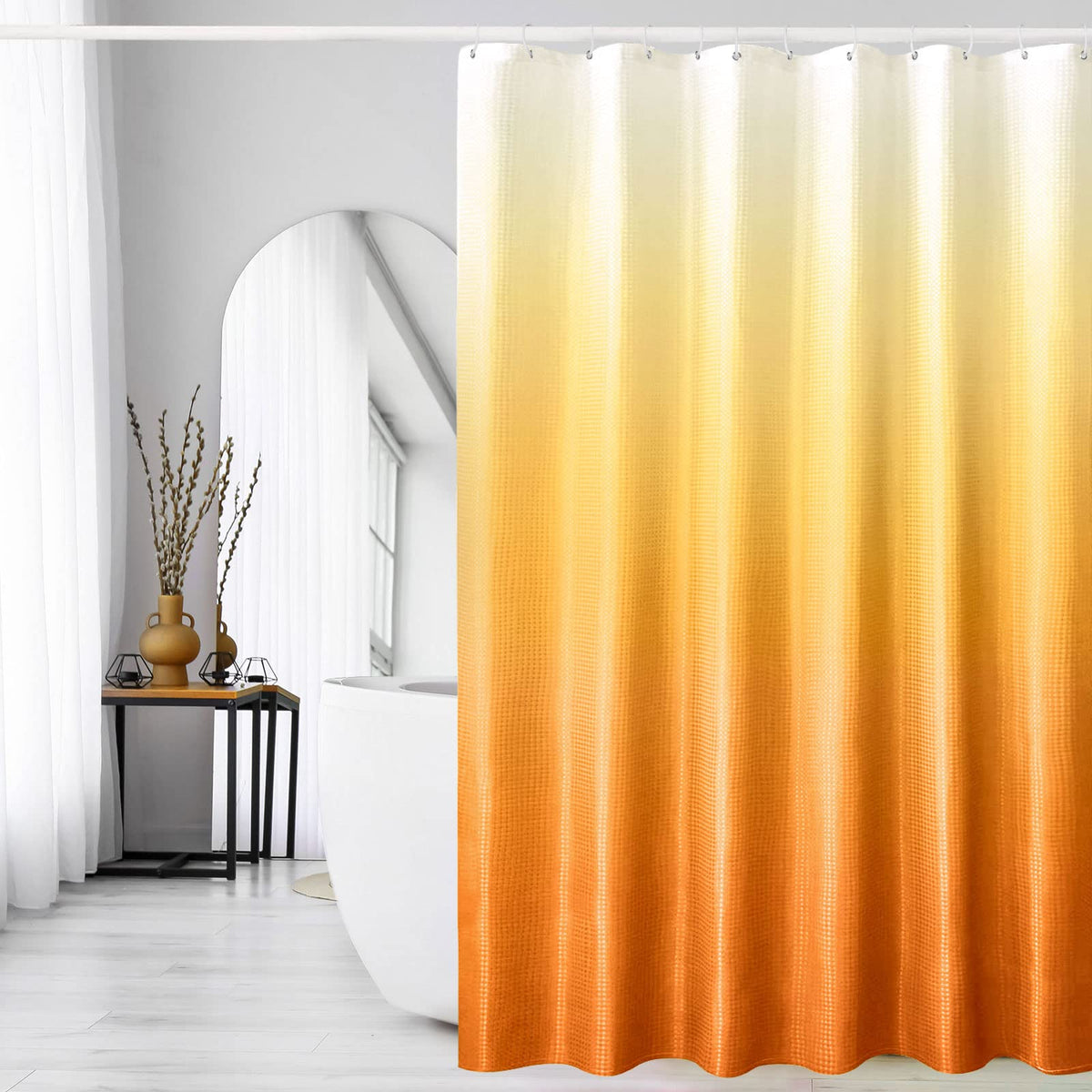 Gibelle Black Cloth-Textured Shower Curtain, Hotel Style, 72x72