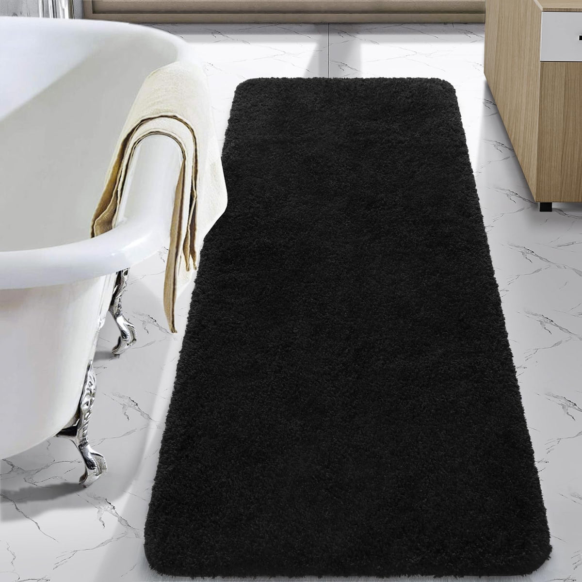LOCHAS Bathroom Rug Runner 24x60 Inch, Bath Rugs Non Slip, Grey