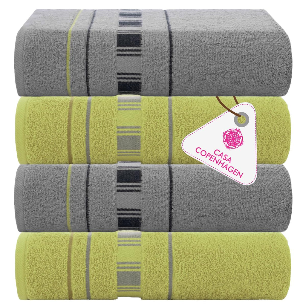 CASA COPENHAGEN 6pcs Bathroom Towel Gift Set, 600GSM, Dark Black