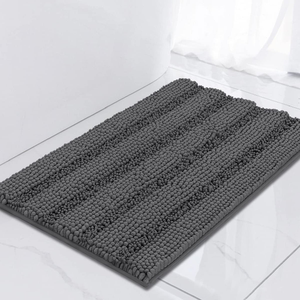 Turquoize Bathroom Runner Rug 17"x47", Soft Absorbent Chenille Bath Rug